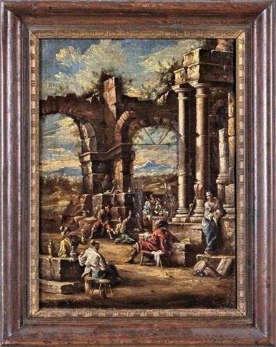 Capricci with architectural ruins  - Alessandro Magnasco (1667- 1749) - 